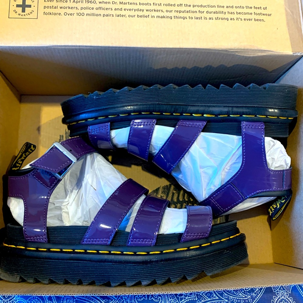 Dr Marten Blair blackcurrant sandals